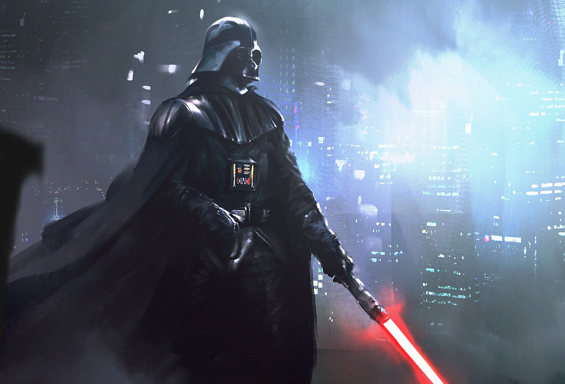 Wallpaper, Star Wars, digital art, artwork, science fiction, lightsaber, Darth Vader, darkness, computer wallpaper, personal protective equipment, phenomenon, 1920x1306 px, visual effects 1920x1306