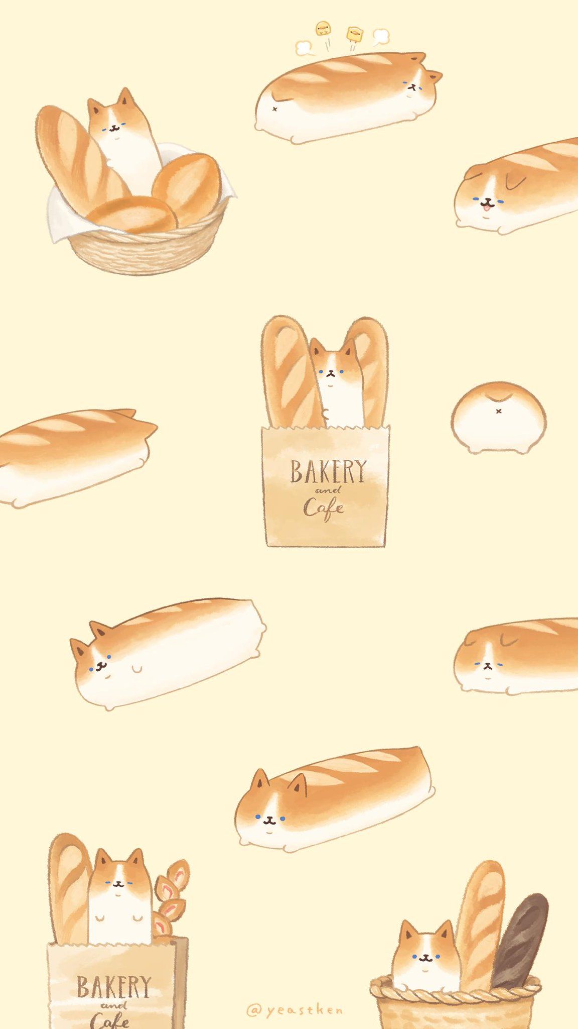 Cartoon Bread Wallpaper