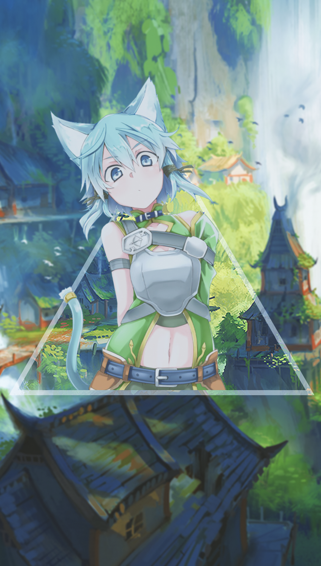 Wallpaper, anime girls, Sinon Sword Art Online, picture in picture 1080x1902
