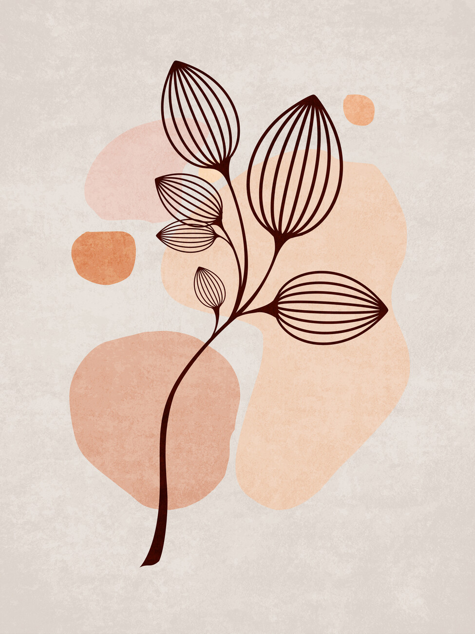 Wall Art Print. Boho Leaves 06