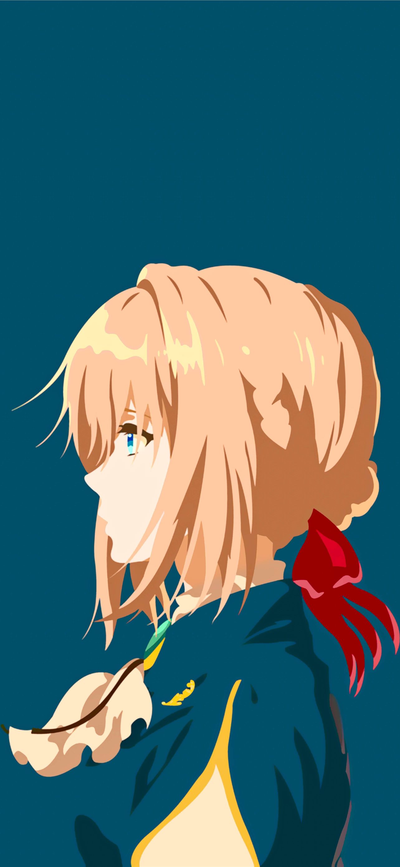 Violet Evergarden minimalist mobile art IndieA iPhone Wallpaper Free Download