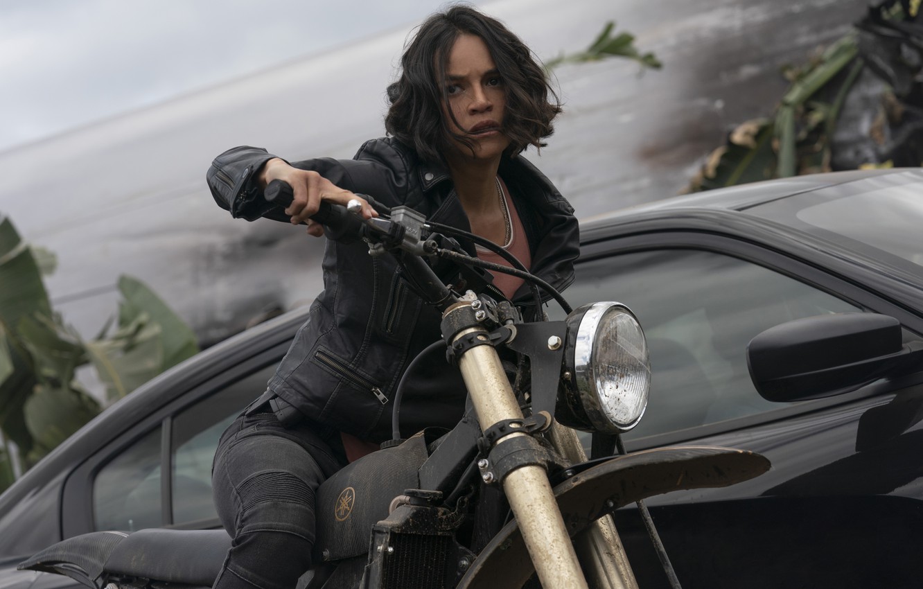 Wallpaper pose, bike, Michelle Rodriguez, Michelle Rodriguez, The Fast and the Furious, The fast and the furious 9, Letty Toretto image for desktop, section фильмы