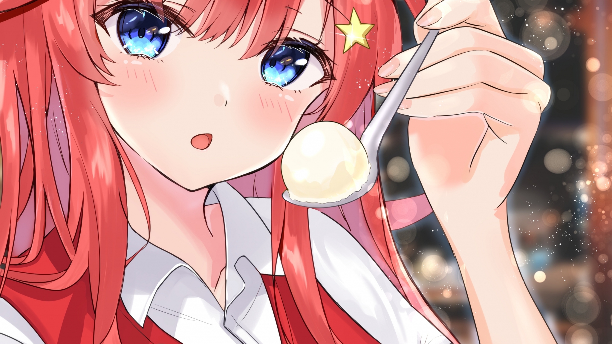 Wallpaper Redhead, Nakano Itsuki, Go Toubun No Hanayome, Cute, Ice Cream, Feeding:2894x4093