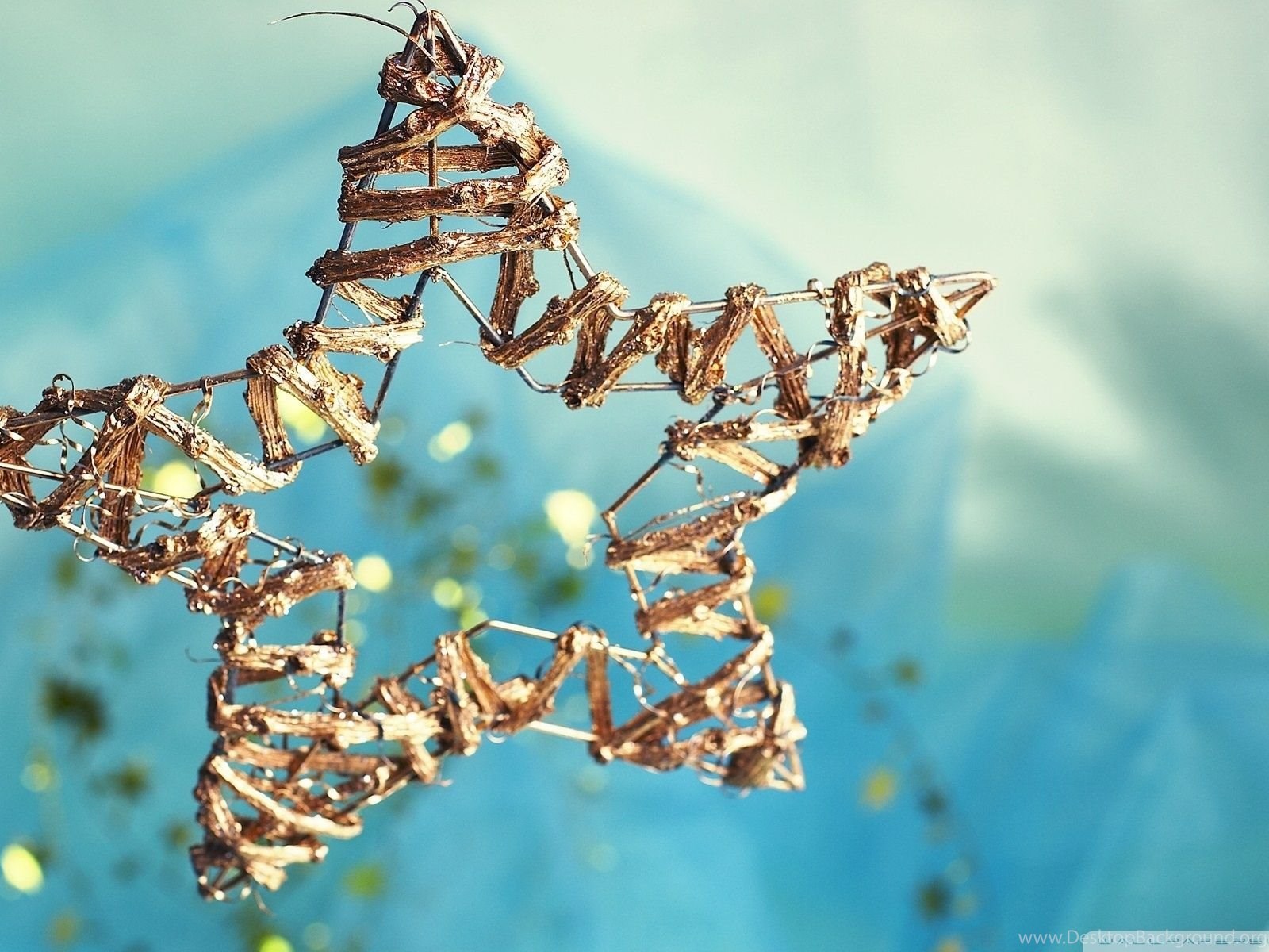 Merry Christmas Golden Star Desktop Background