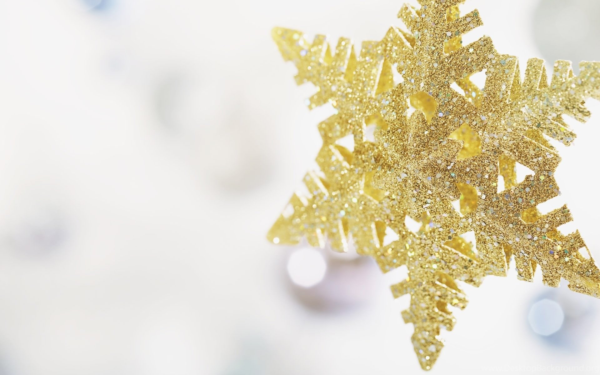 Golden Star Snowflake Desktop Wallpaper Desktop Background