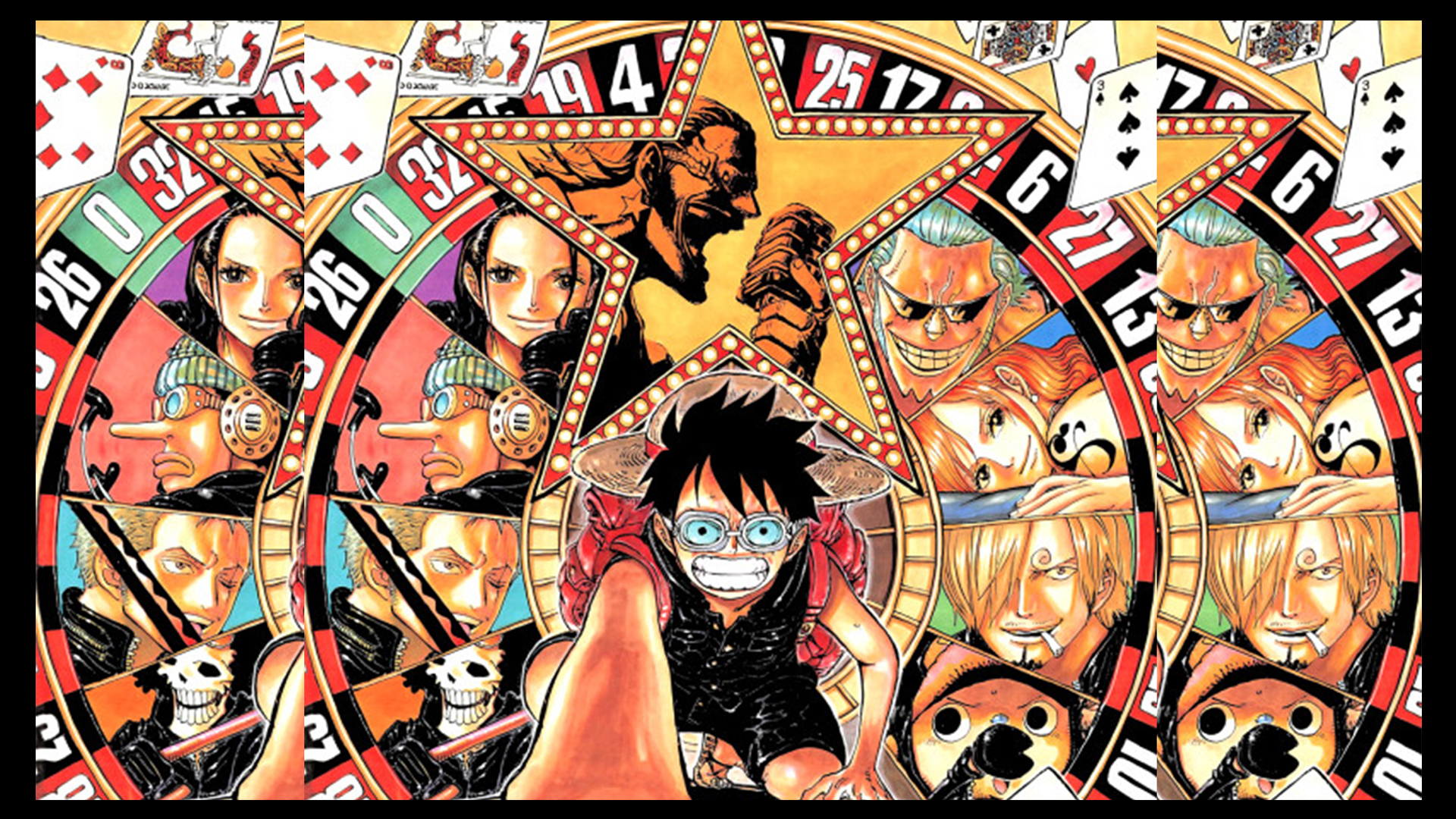 one piece gold wallpaper, cartoon, anime, illustration, art, guru