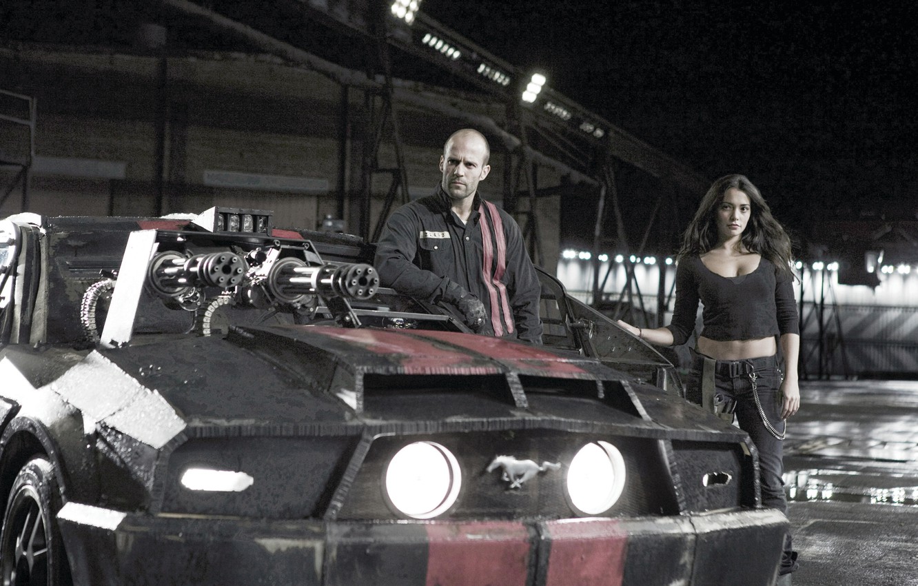 Wallpaper girl, man, actors, Jason Statham, Jason Statham, Natalie Martinez, Natalie Martinez, Death Race, Death race image for desktop, section фильмы