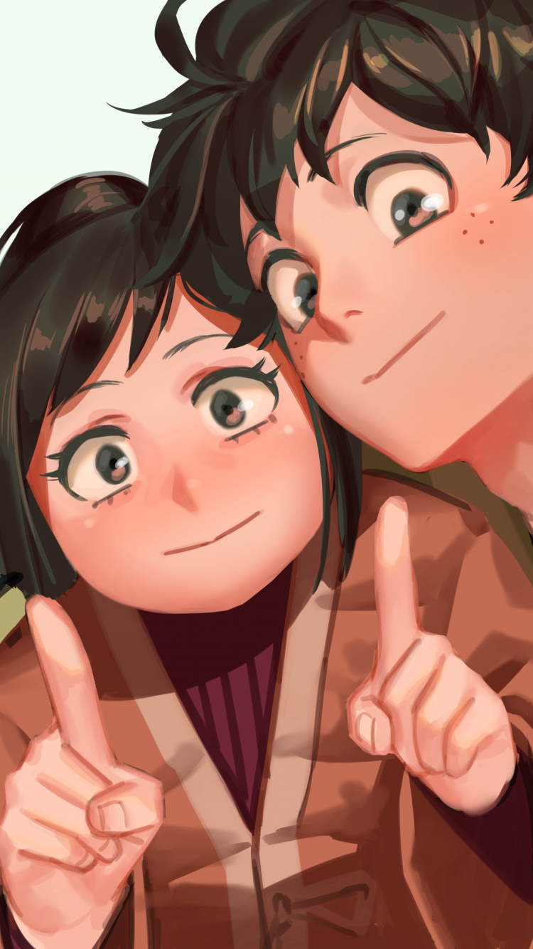 Download 750x1334 Midoriya Izuku, Midoriya Inko, Boku No Hero Academia, Cute, Happy New Year 2019 Wallpaper for iPhone 7, iPhone 6