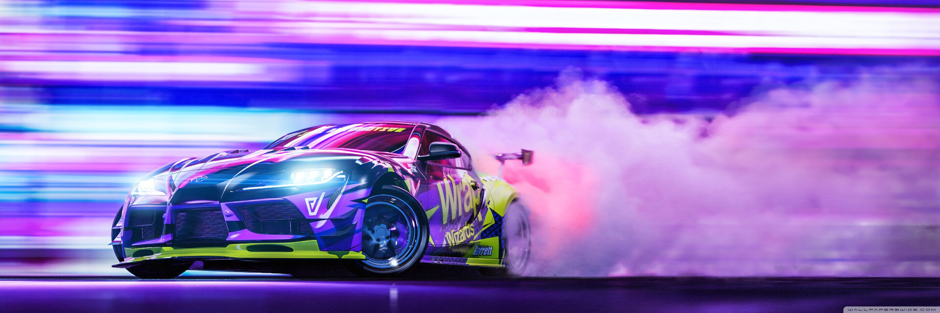Toyota Supra Car Racing Drift Night Ultra HD Desktop Background Wallpaper for: Widescreen & UltraWide Desktop & Laptop, Multi Display, Dual Monitor, Tablet