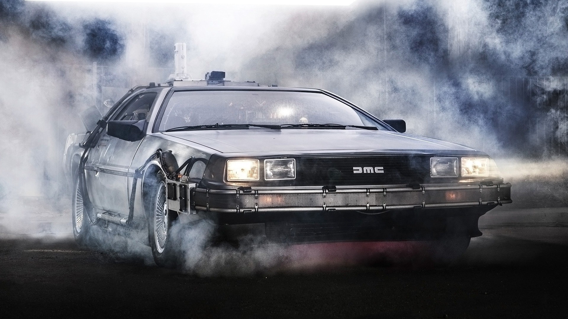 Wallpaper, artwork, movies, Back to the Future, sports car, DeLorean, coupe, performance car, Sedan, land vehicle, automotive design, race car, automobile make, luxury vehicle, auto racing, delorean dmc 12 1920x1080