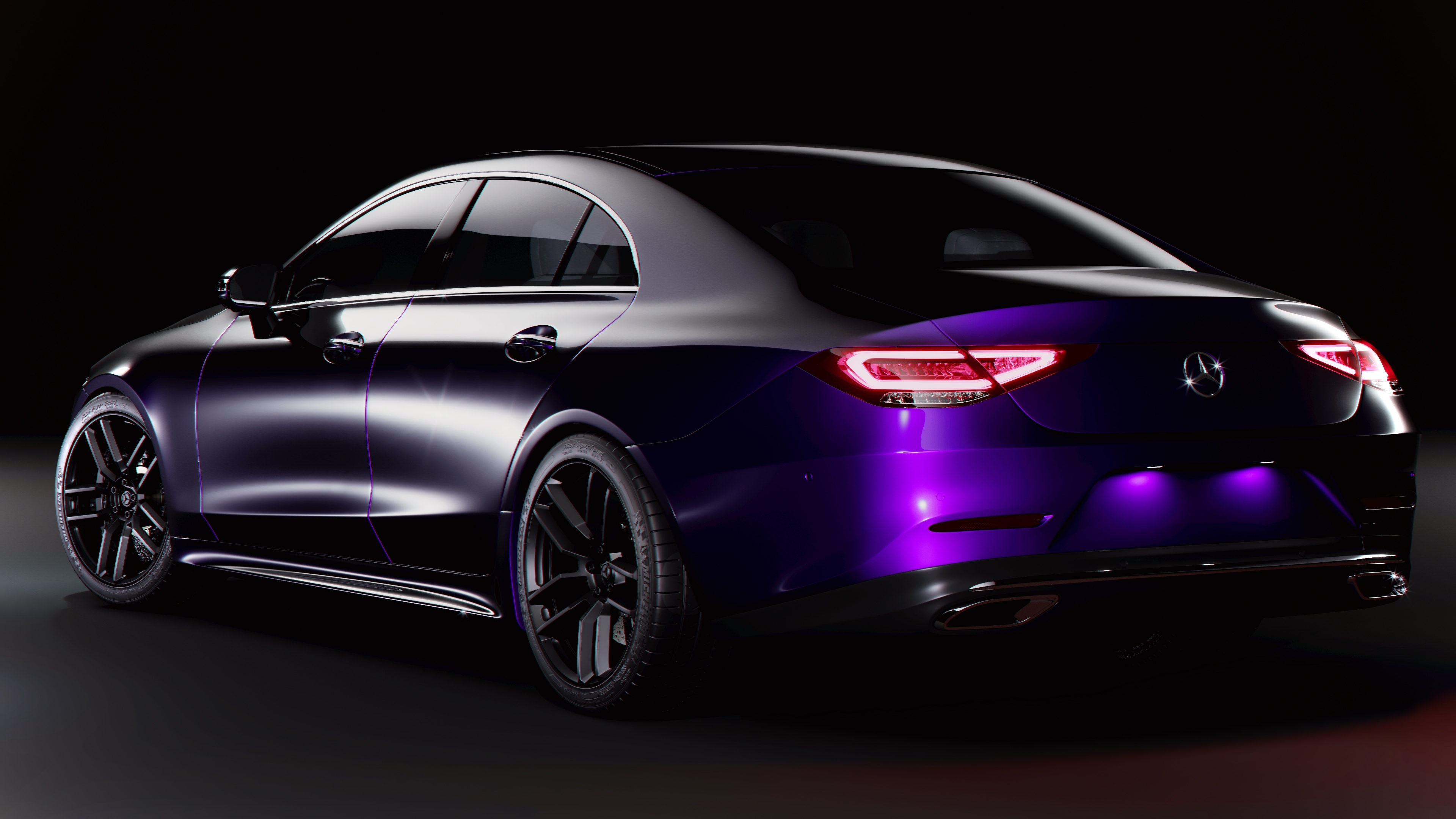 Mercedes Benz Cls Rear Purple Back View 4k