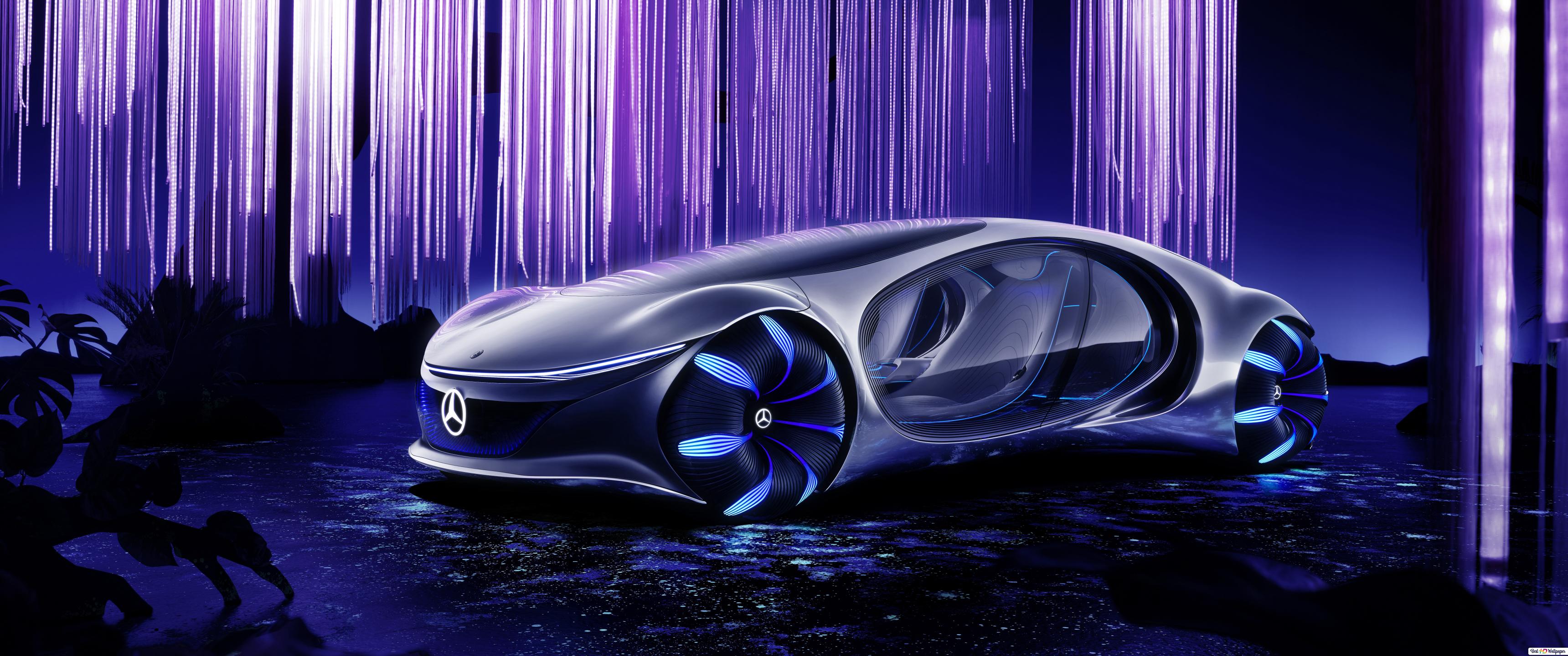 Mercedes Benz Vision AVTR In An Artistic Purple Background HD Wallpaper Download