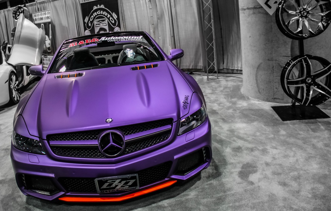 Wallpaper purple, tuning, Mercedes, Benz, convertible, drives, SL65 image for desktop, section mercedes