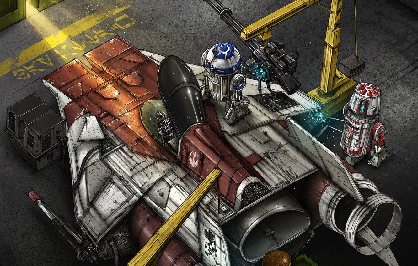 Wallpaper Figure, Fighter, Star Wars, R2D Art, Star Wars, Illustration, R2 D Comic Art, Droids, The Droids, By Shane Molina, Shane Molina, A Wing Upgrade, Fightership Image For Desktop, Section арт