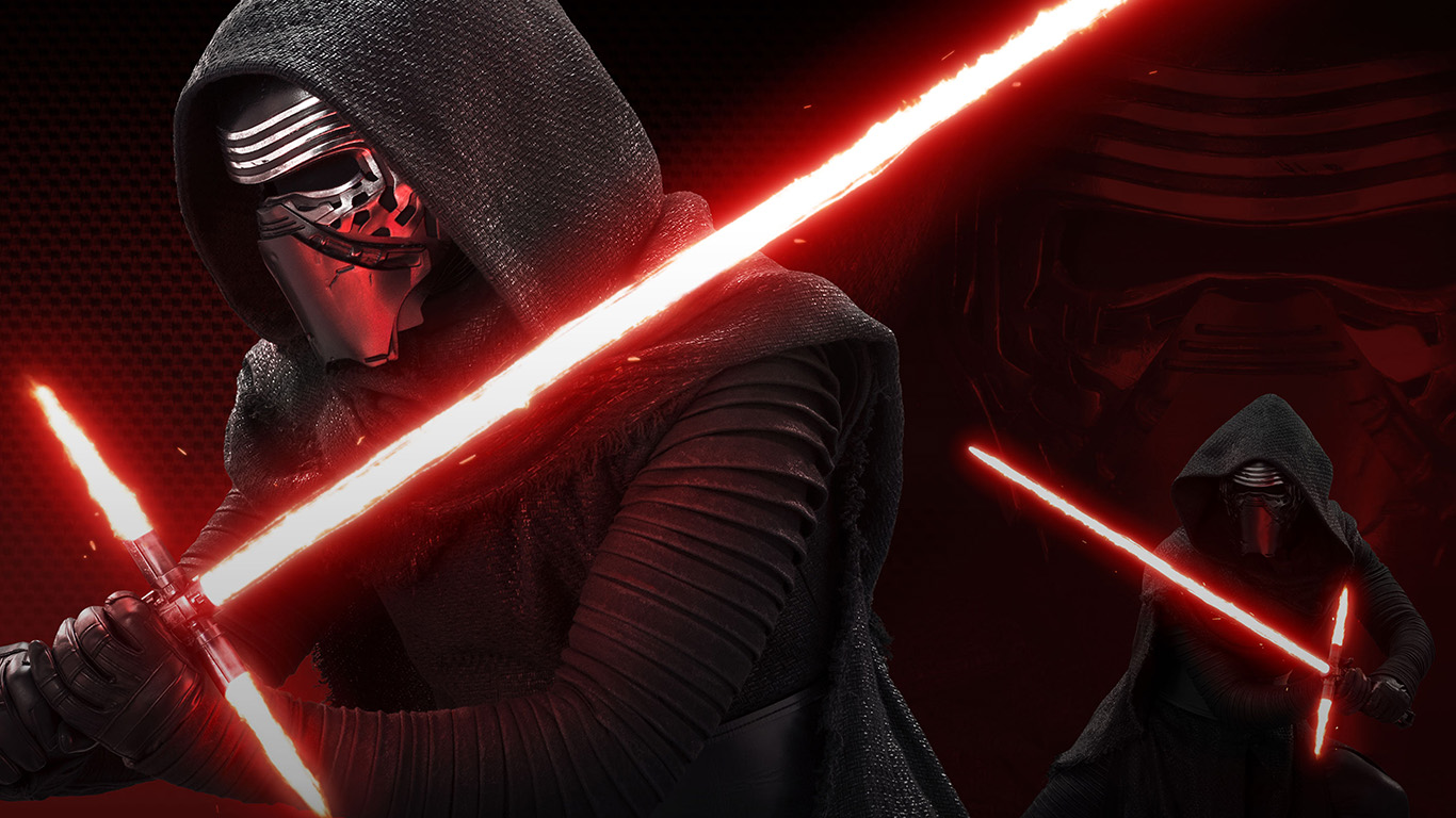 wallpaper for desktop, laptop. starwars kylo ren dark red lightsaber art illustration