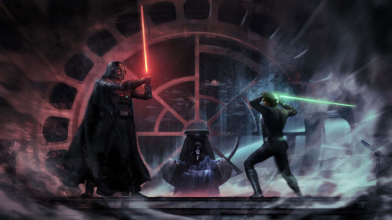 Darth Vader vs Luke Skywalker Desktop Wallpaper