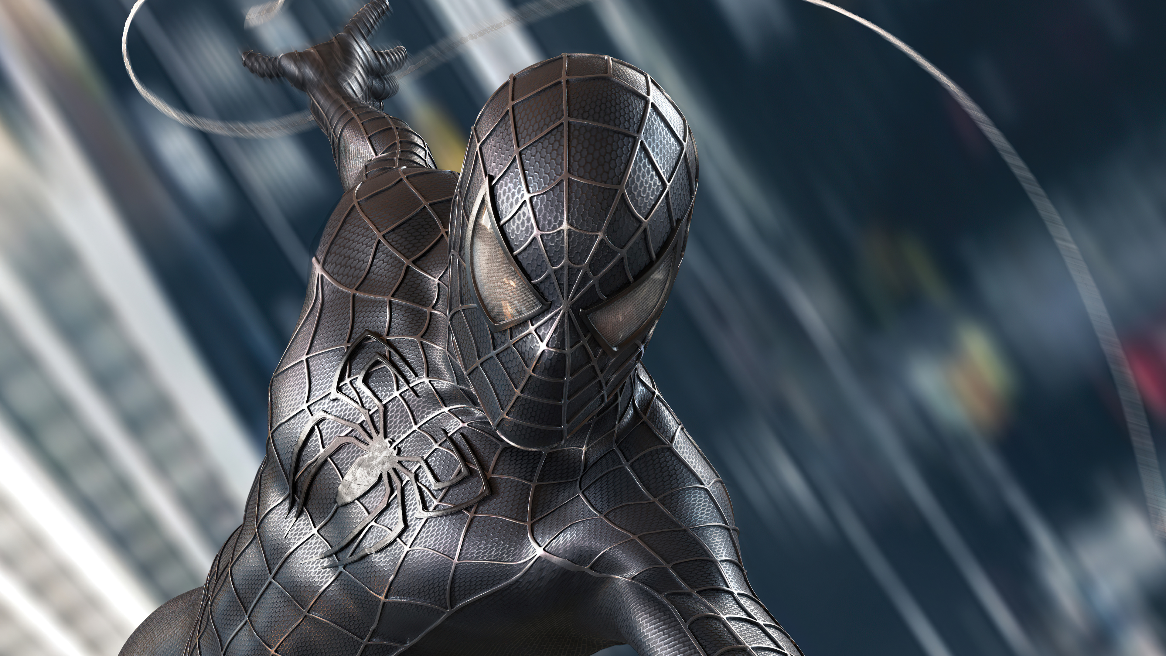 Spider Man Black Symbiote Suit Wallpaper 4k Ultra HD