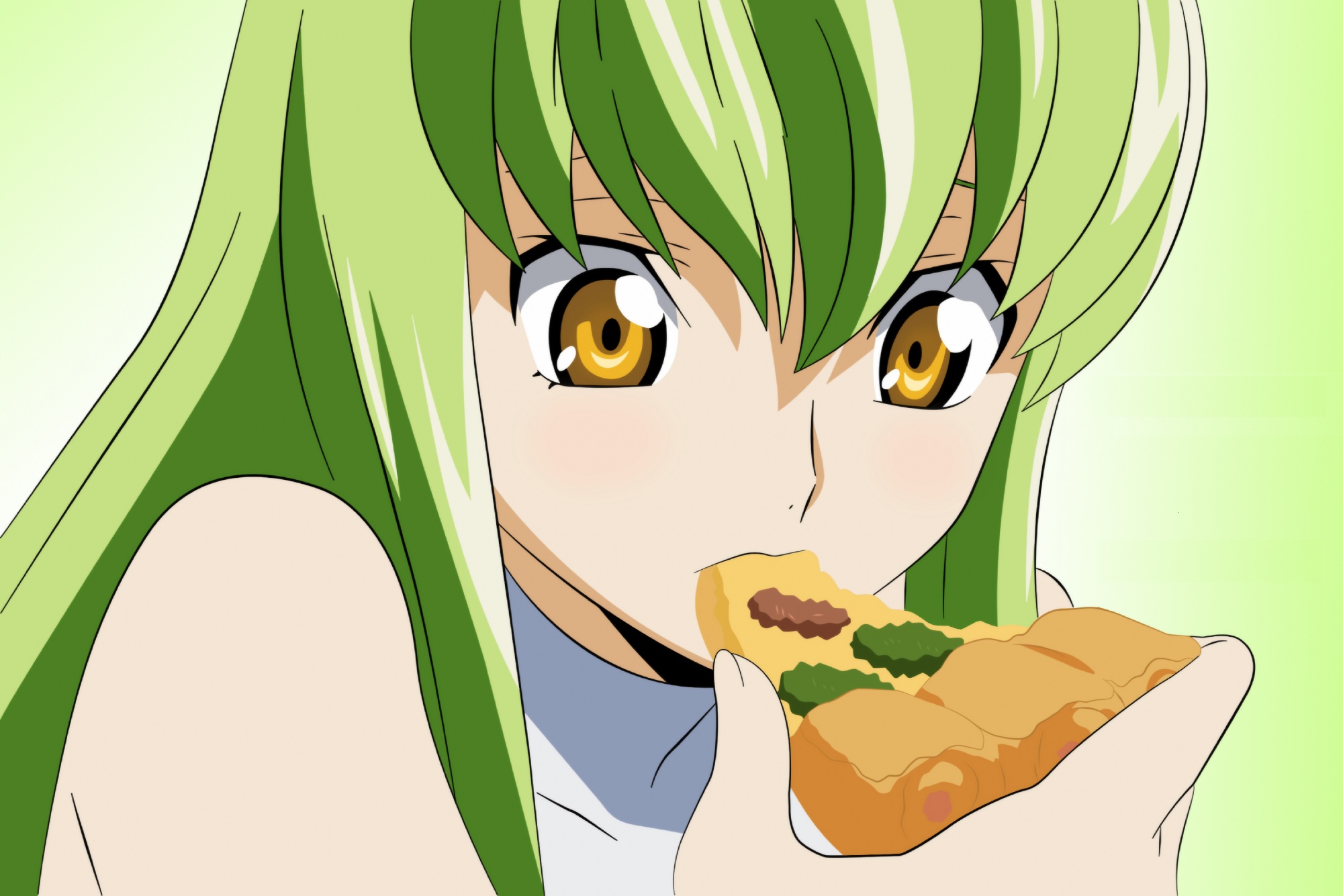 Code Geass, pizza, C.C., anime girls Wallpaper / WallpaperJam.com