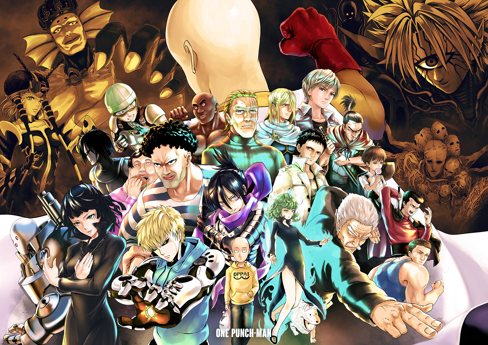 Saitama, Pig God, Bang, King, Metal Bat And Tatsumaki (One Punch Man) Wallpaper And Background Imagex1131