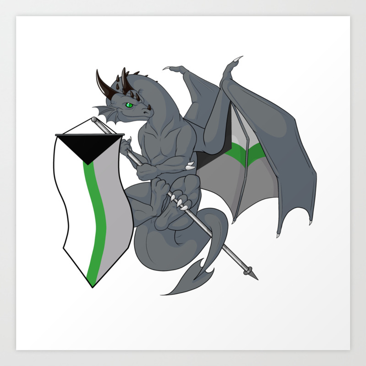 Pride Dragons Flag Art Print