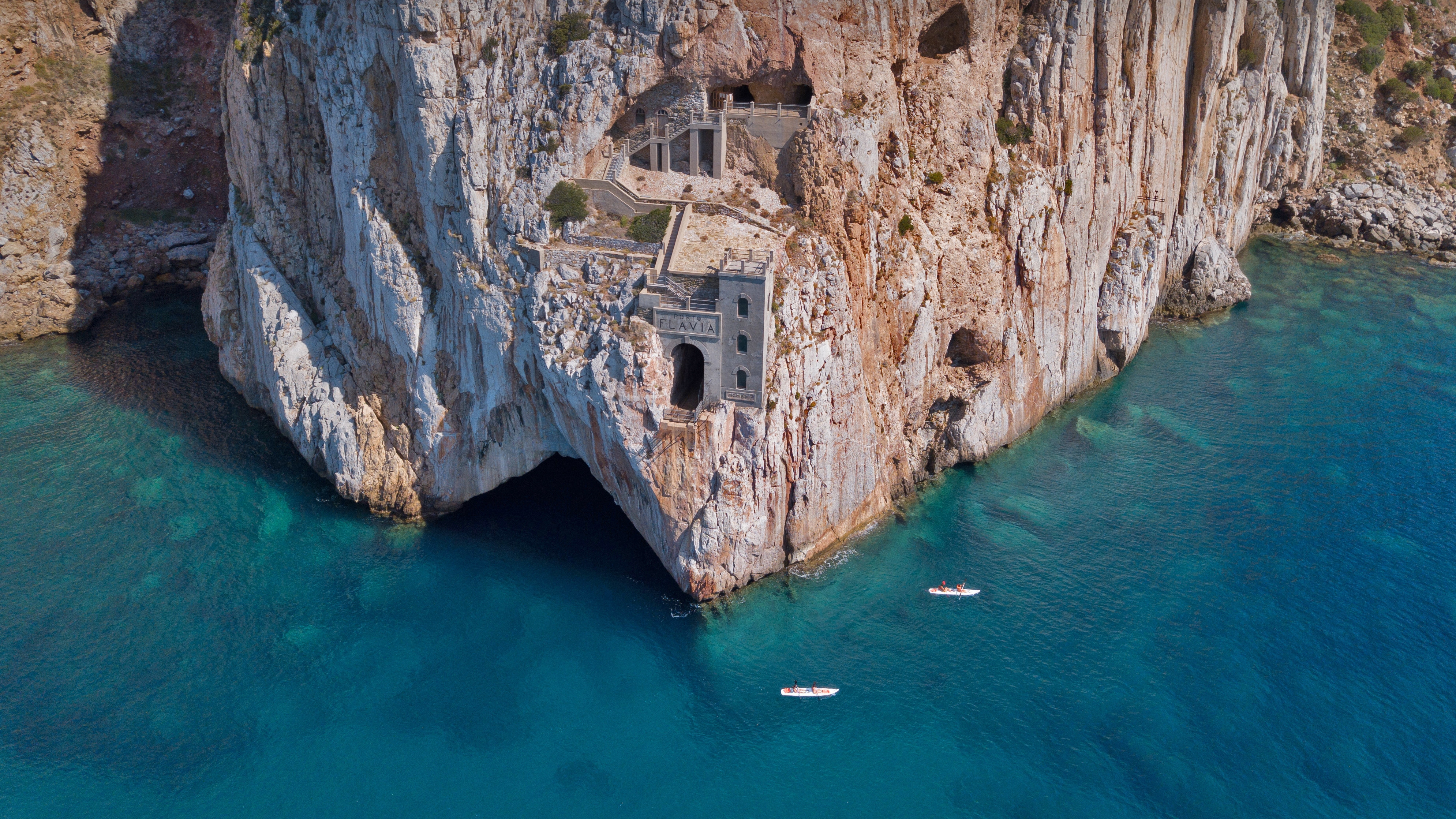 Porto Flavia, Sardinia, Italy 4k Ultra HD Wallpaper