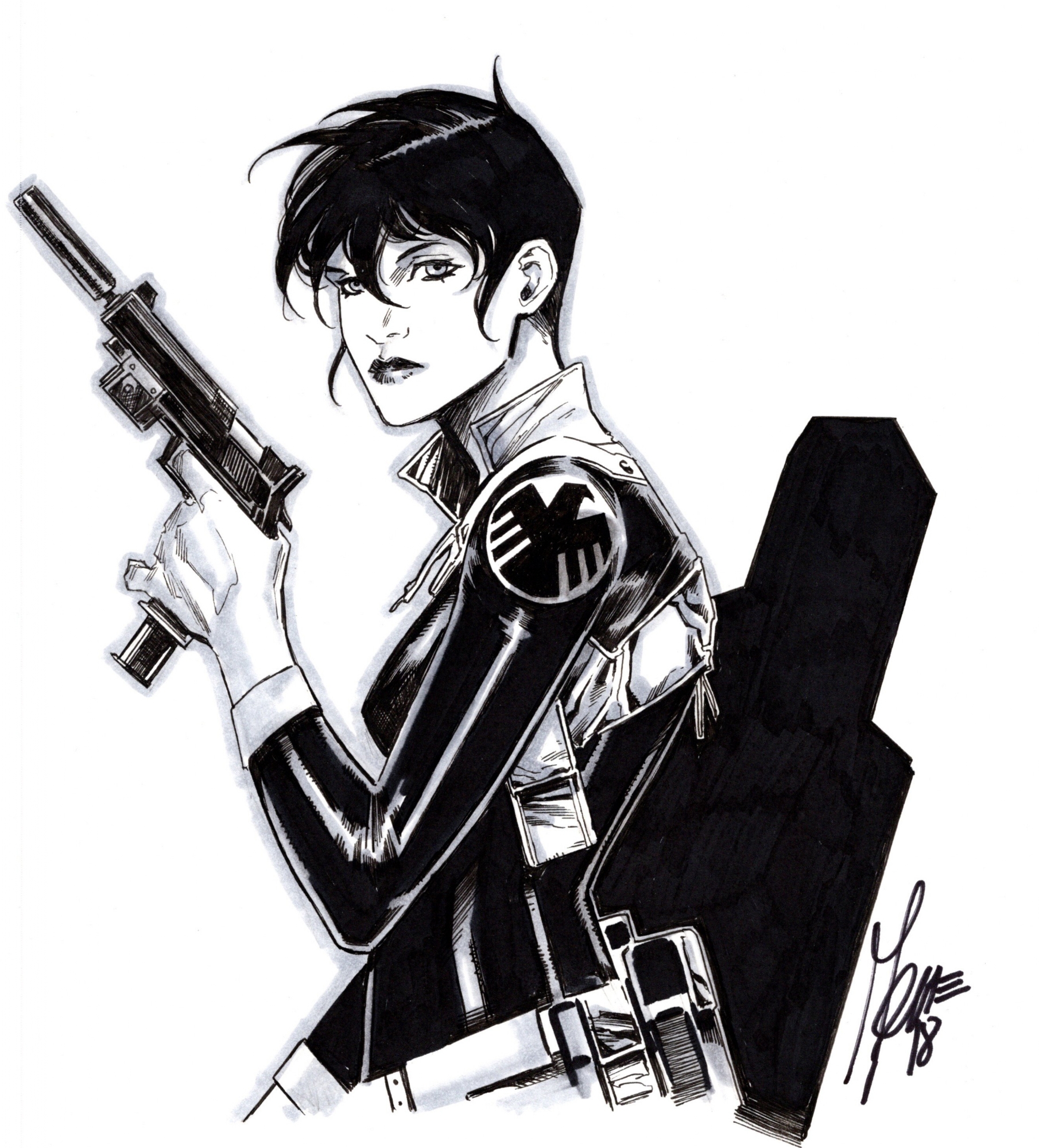 Maria Hill by Marco Checchetto, in Brian Keohan's Avengers Comic Art Gallery Room