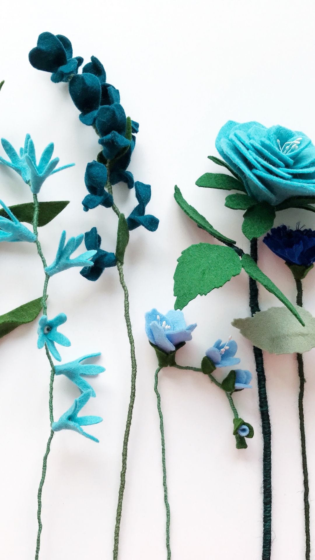 Blue flowers, fresh, handicraft, leaves Wallpaper. Teal flower wallpaper, Leaf wallpaper, Flower wallpaper