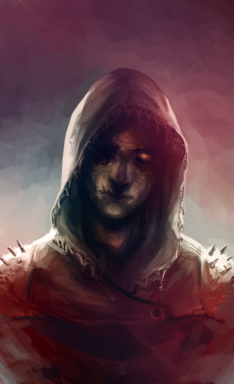 some hooded figure. Face characters, Character art, Scared face