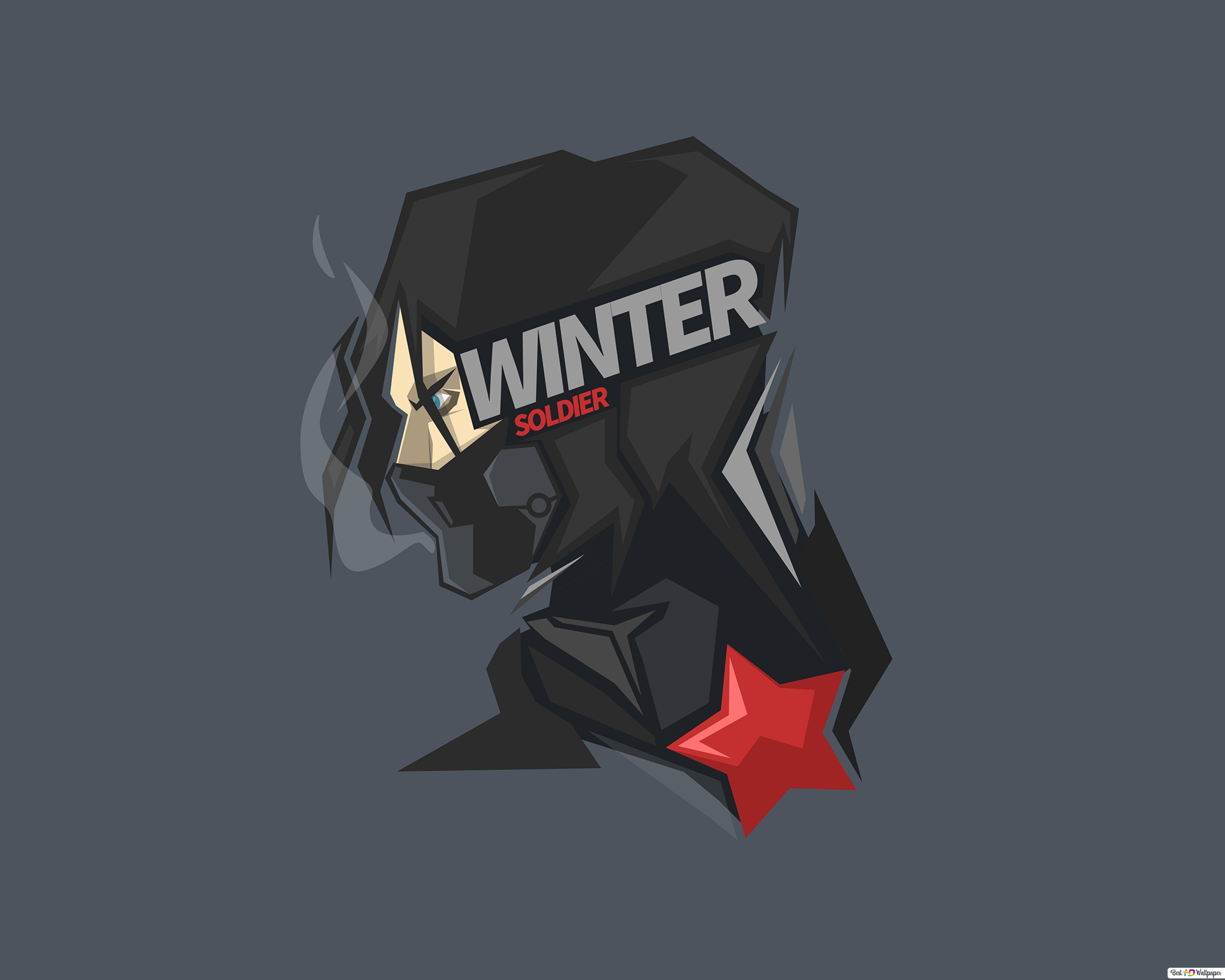 Marvel's Winter Soldier in gray wallpaper minimalist HD wallpaper download