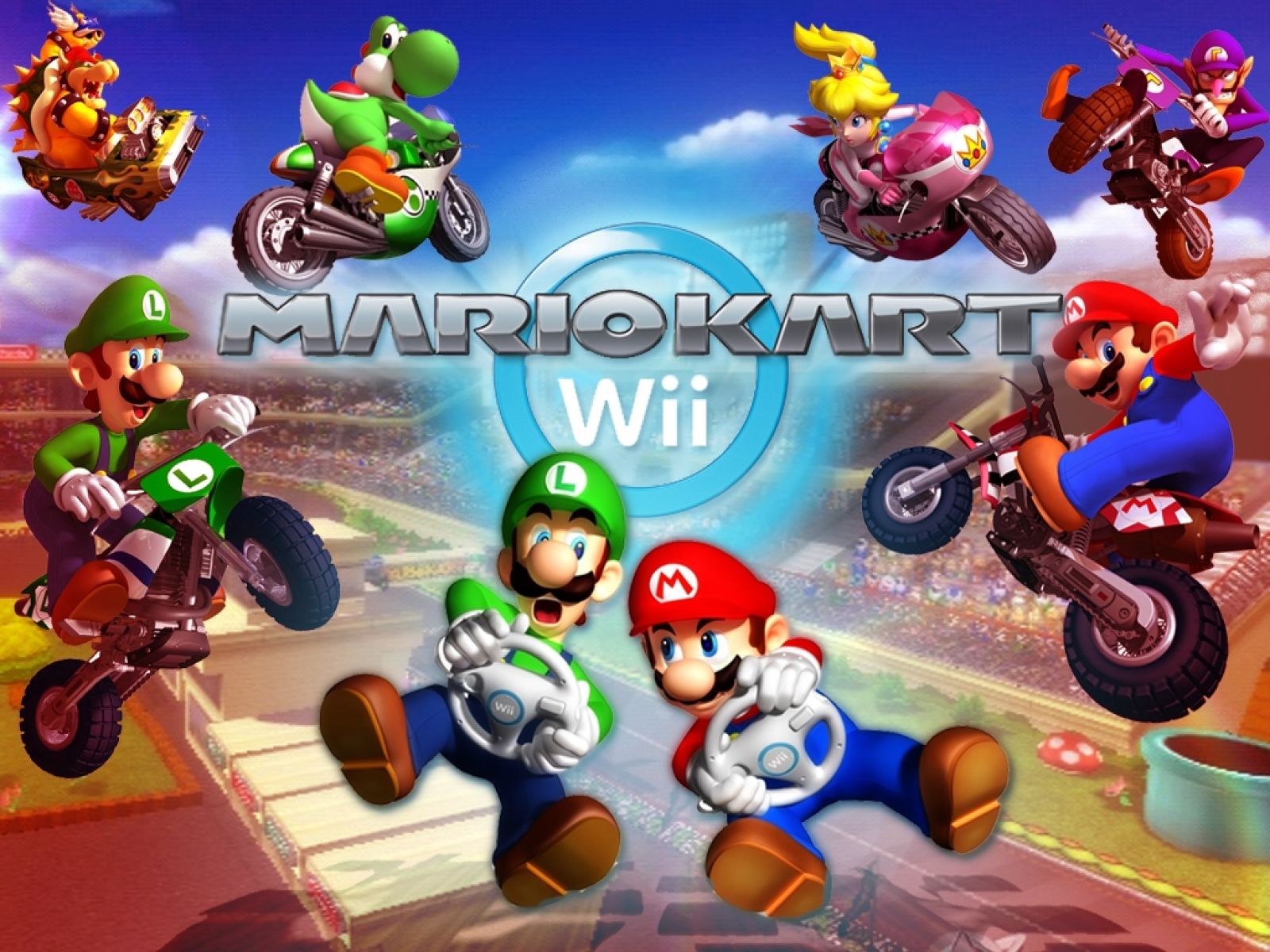 Download Wallpaper, Download 1600x1200 Awesome Cool Mario Kart Wii Wallpaper –Free Wallpaper Download. Mario kart, Mario kart wii, Mario