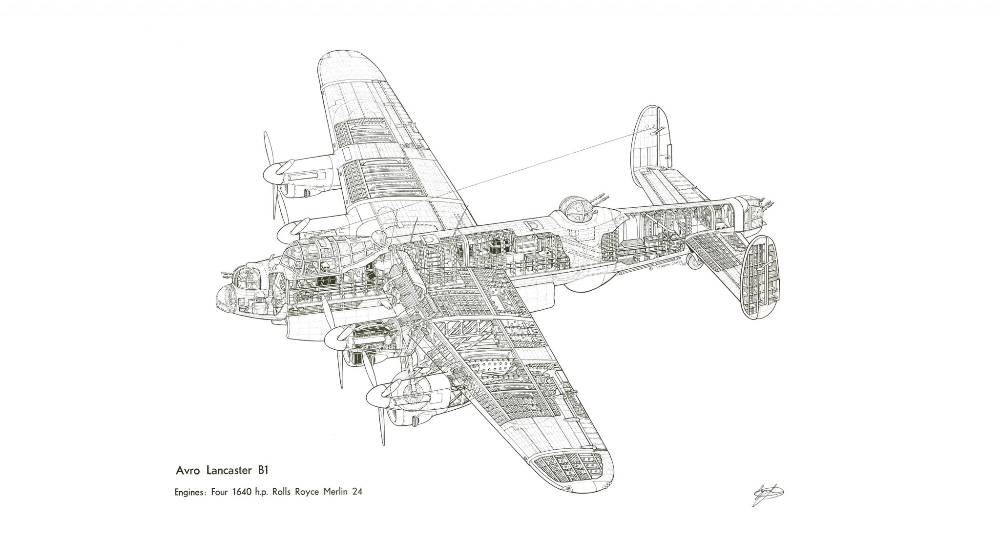 Avro Lancaster Cutaway Wallpaper