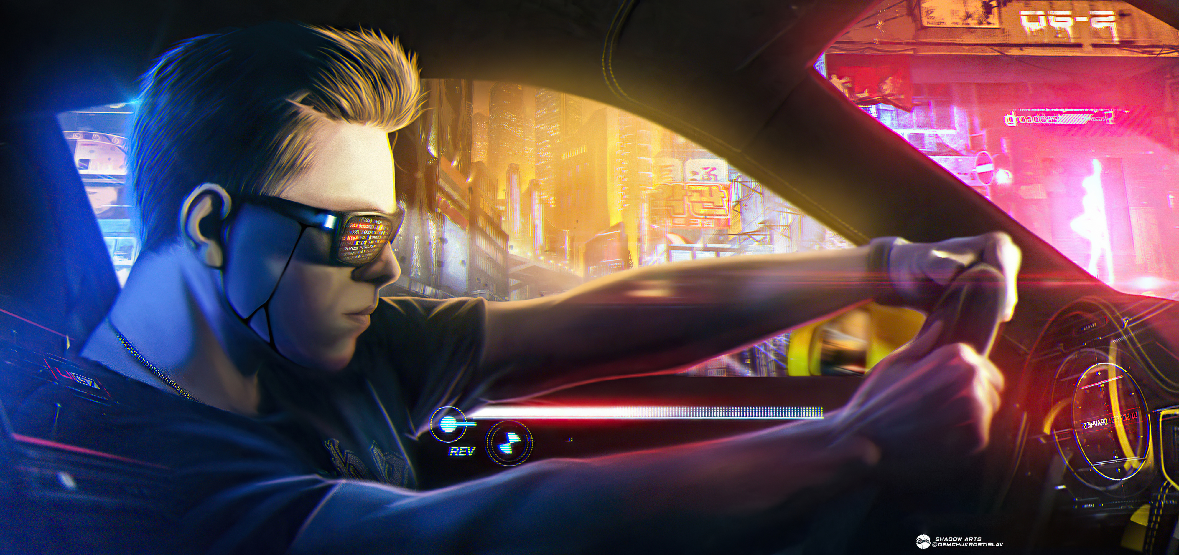 Cyberpunk Boy Car Rider 4k, HD Artist, 4k Wallpaper, Image, Background, Photo and Picture
