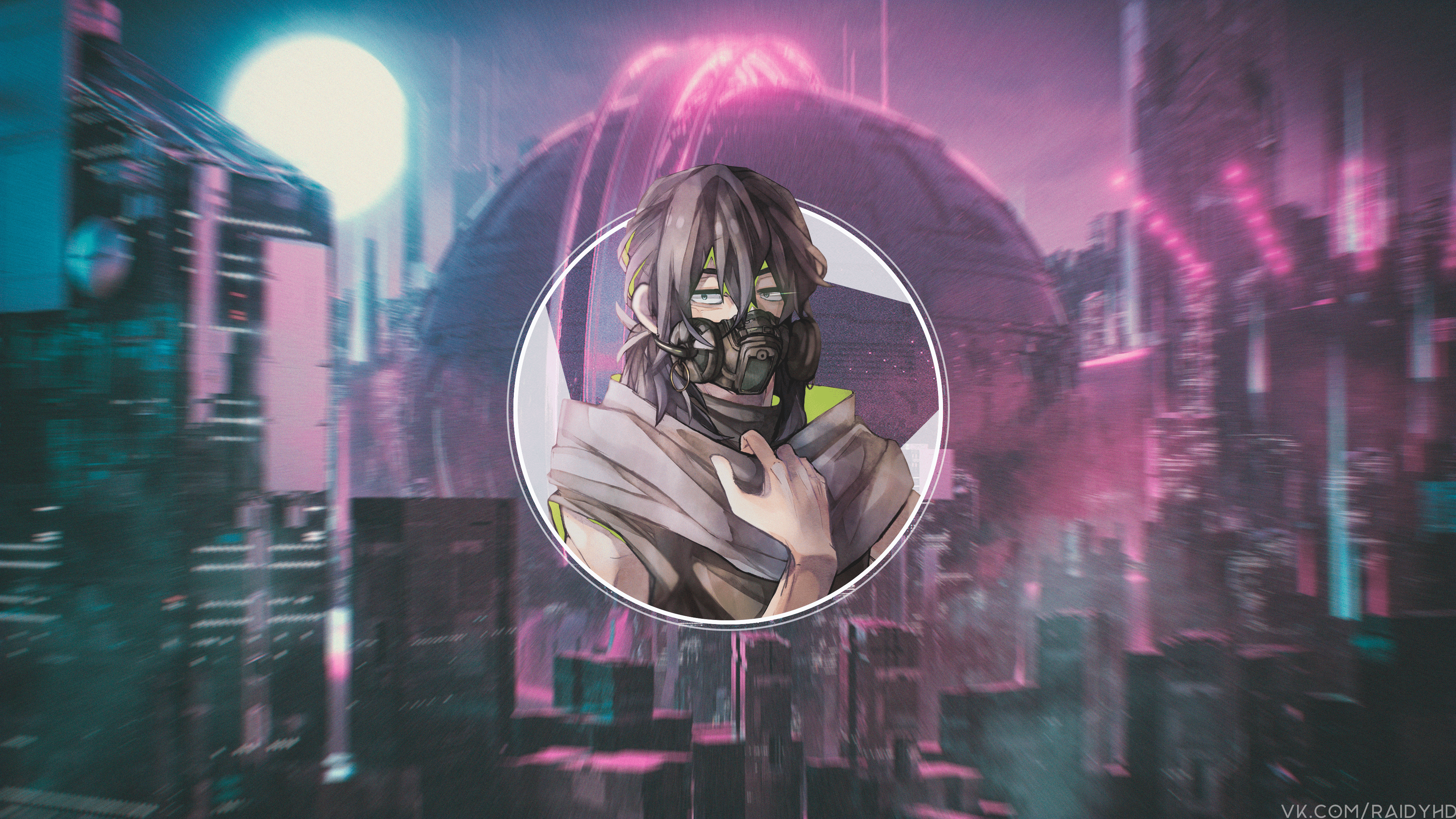 Wallpaper, anime boys, Boku no Hero Academia, cyberpunk, picture in picture 3840x2160