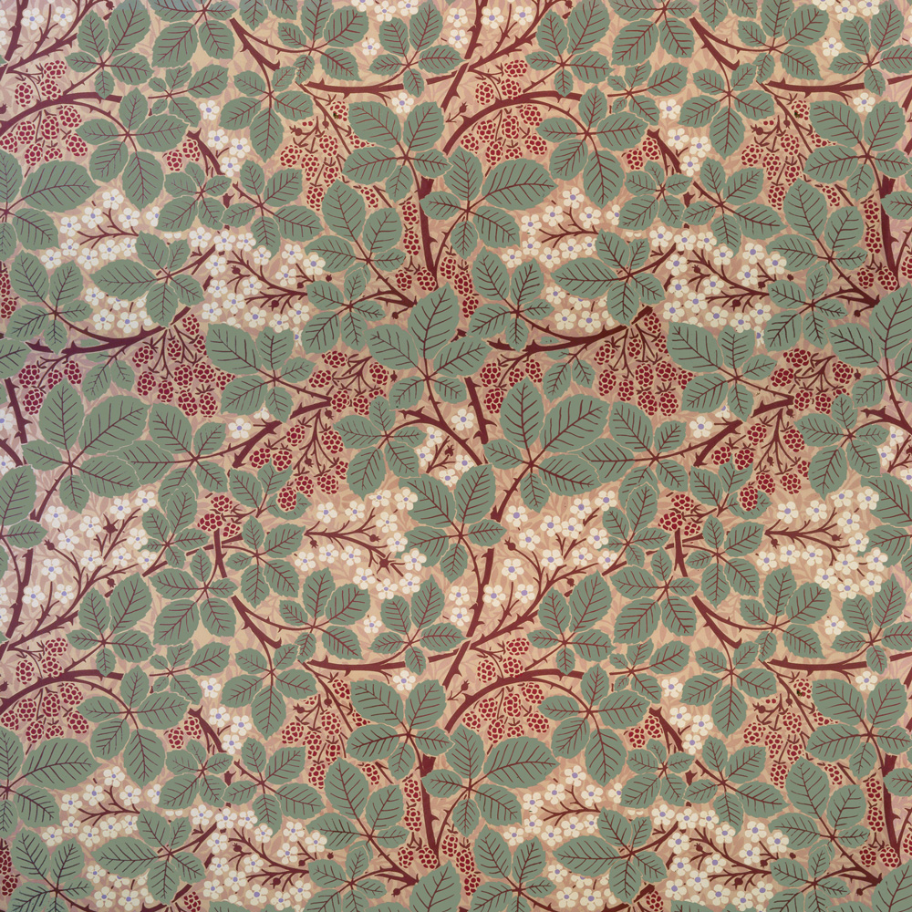 Victorian Floral Wallpaper. Bradbury Raspberry Bramble Wallpaper