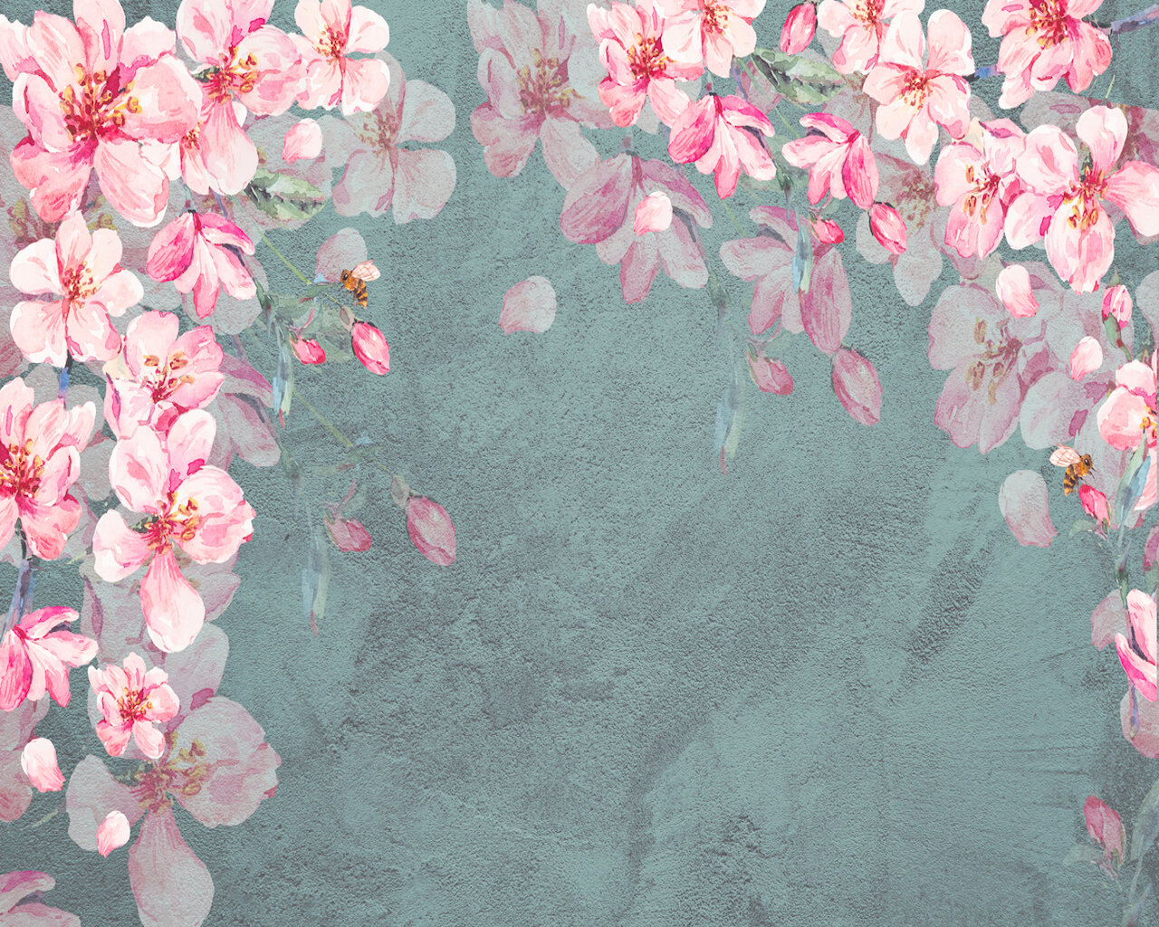 GK Wall Design Cherry Blossom Sakura Wall Painting Pink Flowers Textile Wallpaper