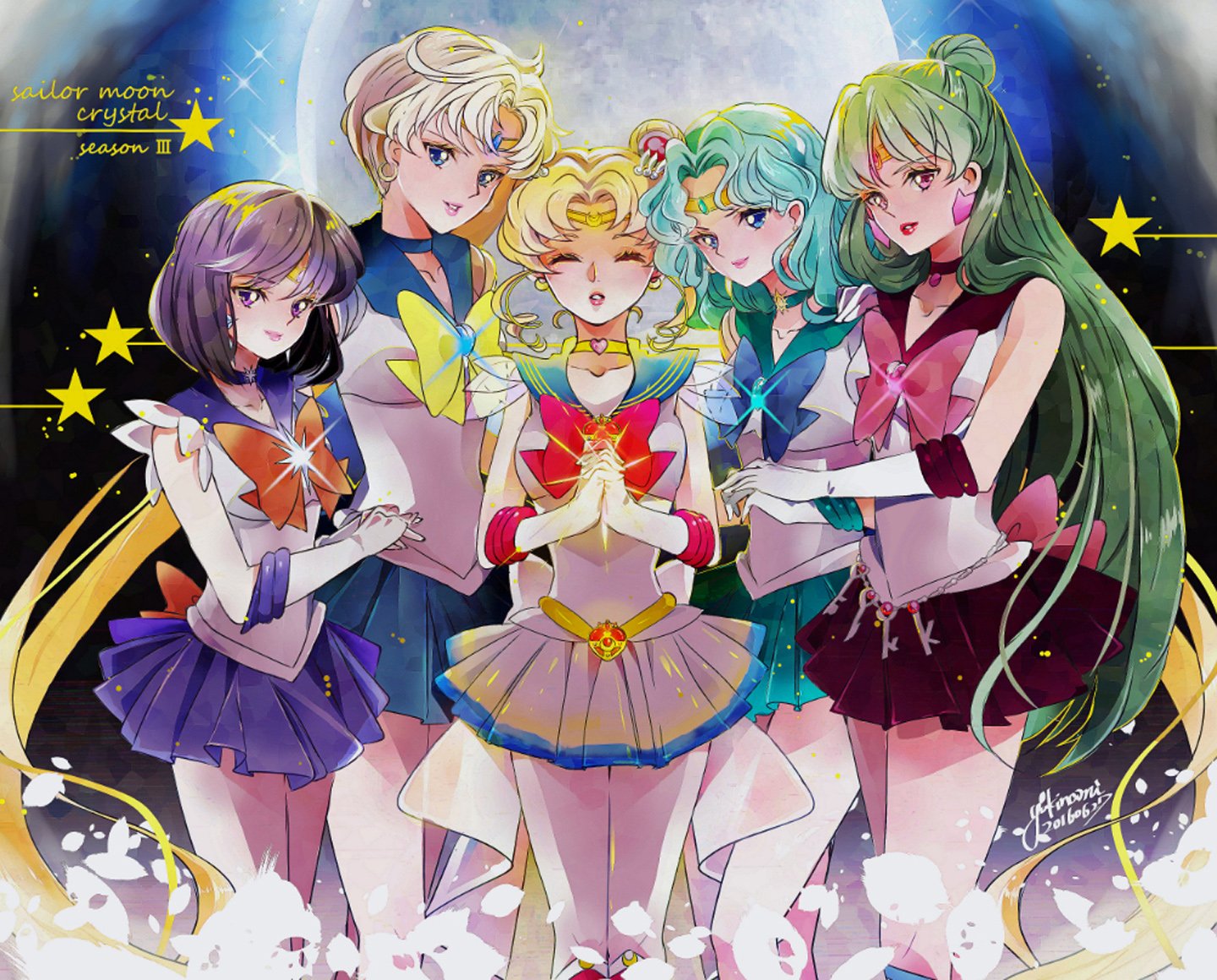 Original anime girl Sailor Moon Sailor Neptune Sailor Pluto Sailor Saturn Sailor Uranus Super Sailor Moon wallpaperx1160
