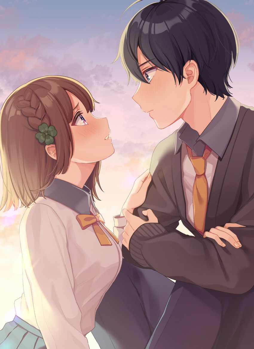 shida kuroha and maru sueharu (osananajimi ga zettai ni makenai lovecome) drawn