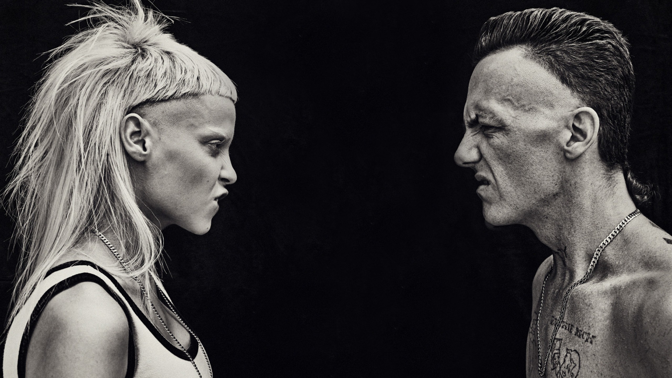 Wallpaper, model, portrait, Die Antwoord, Yolandi Visser, Person, black and white, monochrome photography 2560x1440