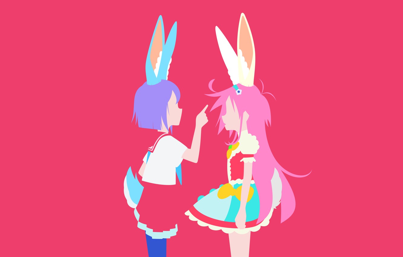 Wallpaper background, girls, silhouettes, Flip Flappers image for desktop, section сёдзё