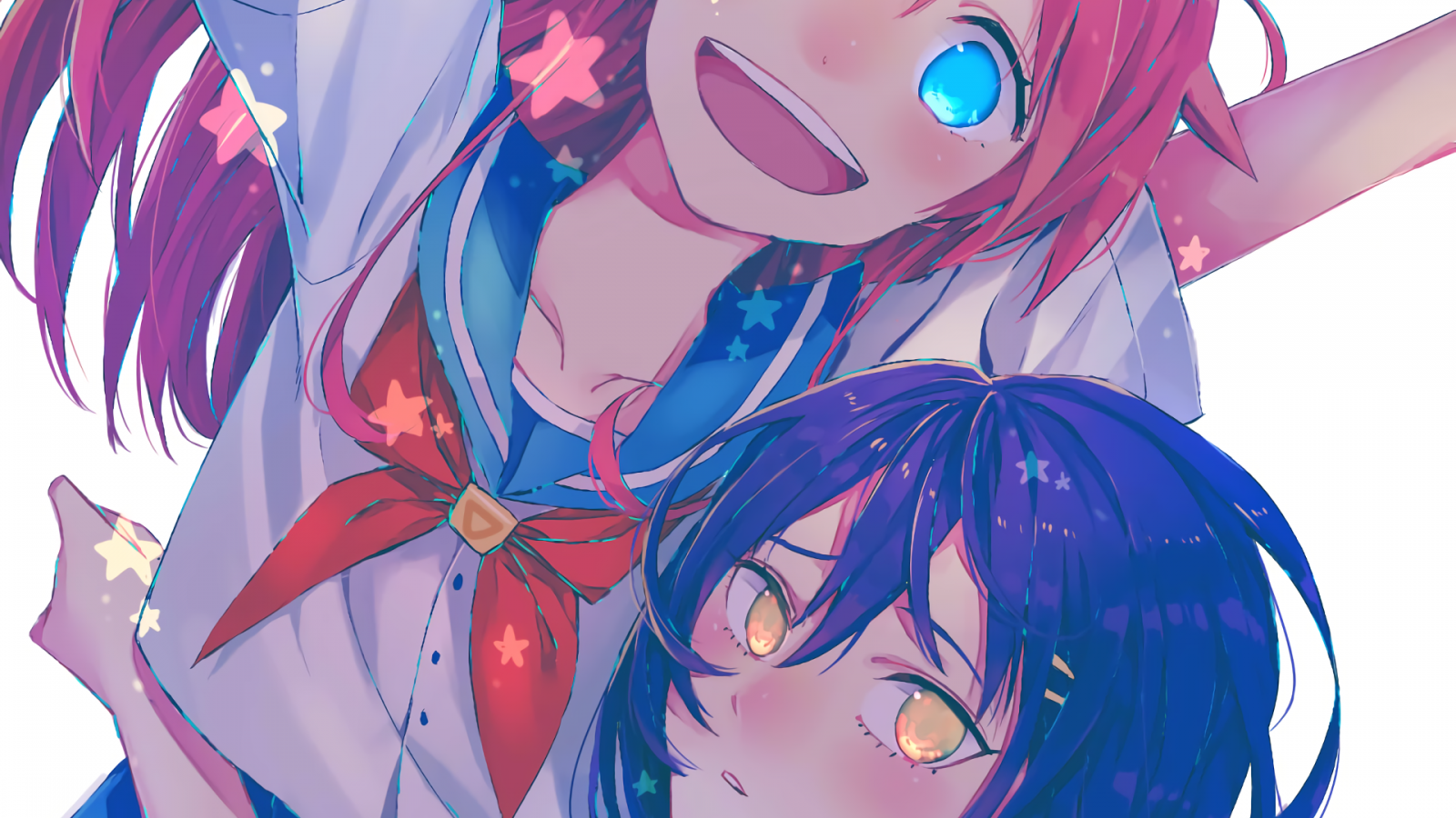 Flip Flappers, Cocona, Papika, School Uniform, Smiling