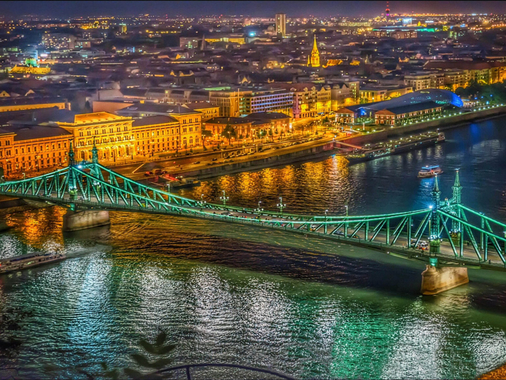 Budapest Hungary Beautiful Panorama Chain Bridge River Danube From Castle Hill Desktop HD Wallpaper For Pc Tablet And Mobile 3840x2160, Wallpaper13.com