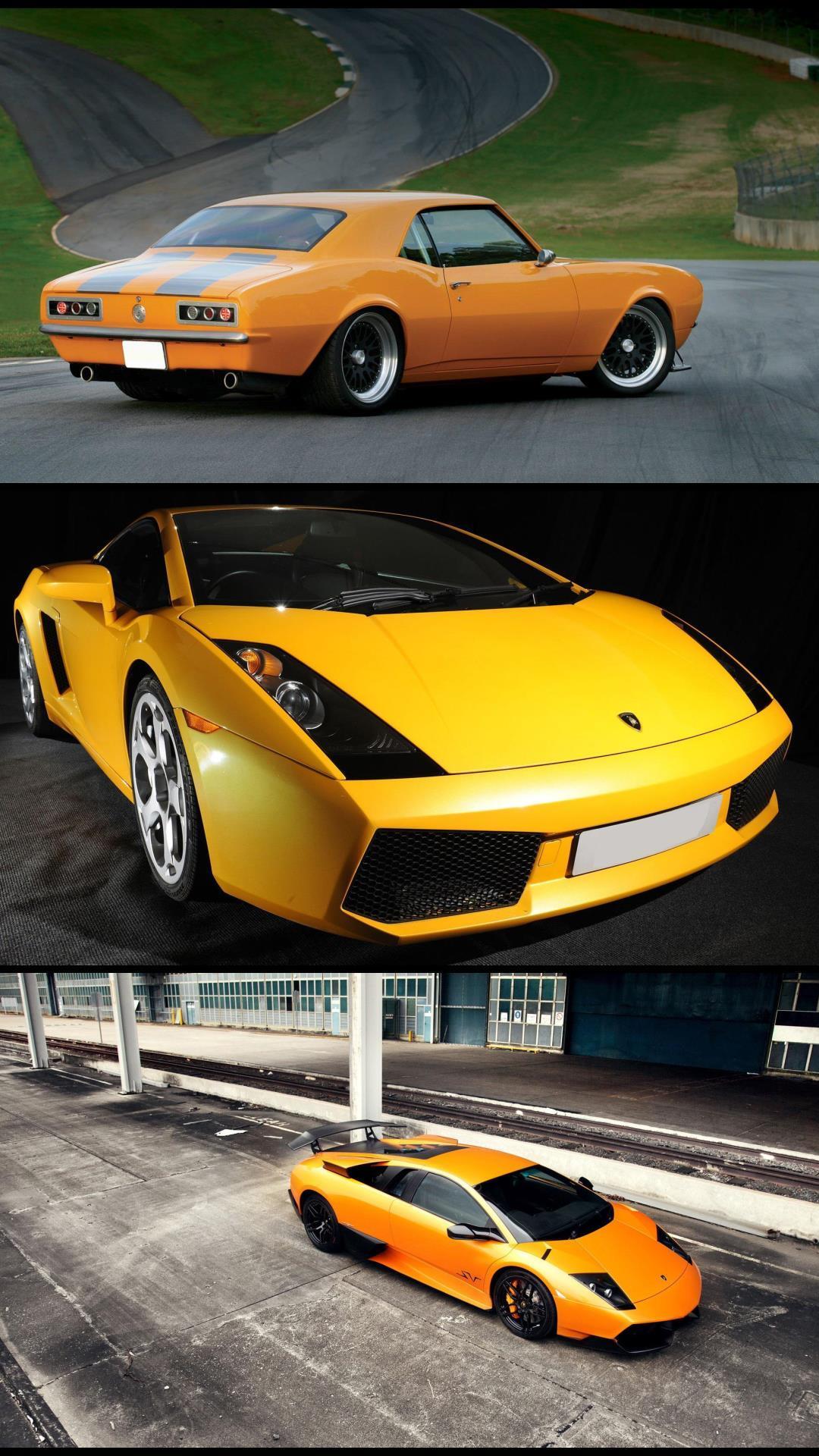 Yellow color cars. Wallpaper for Android