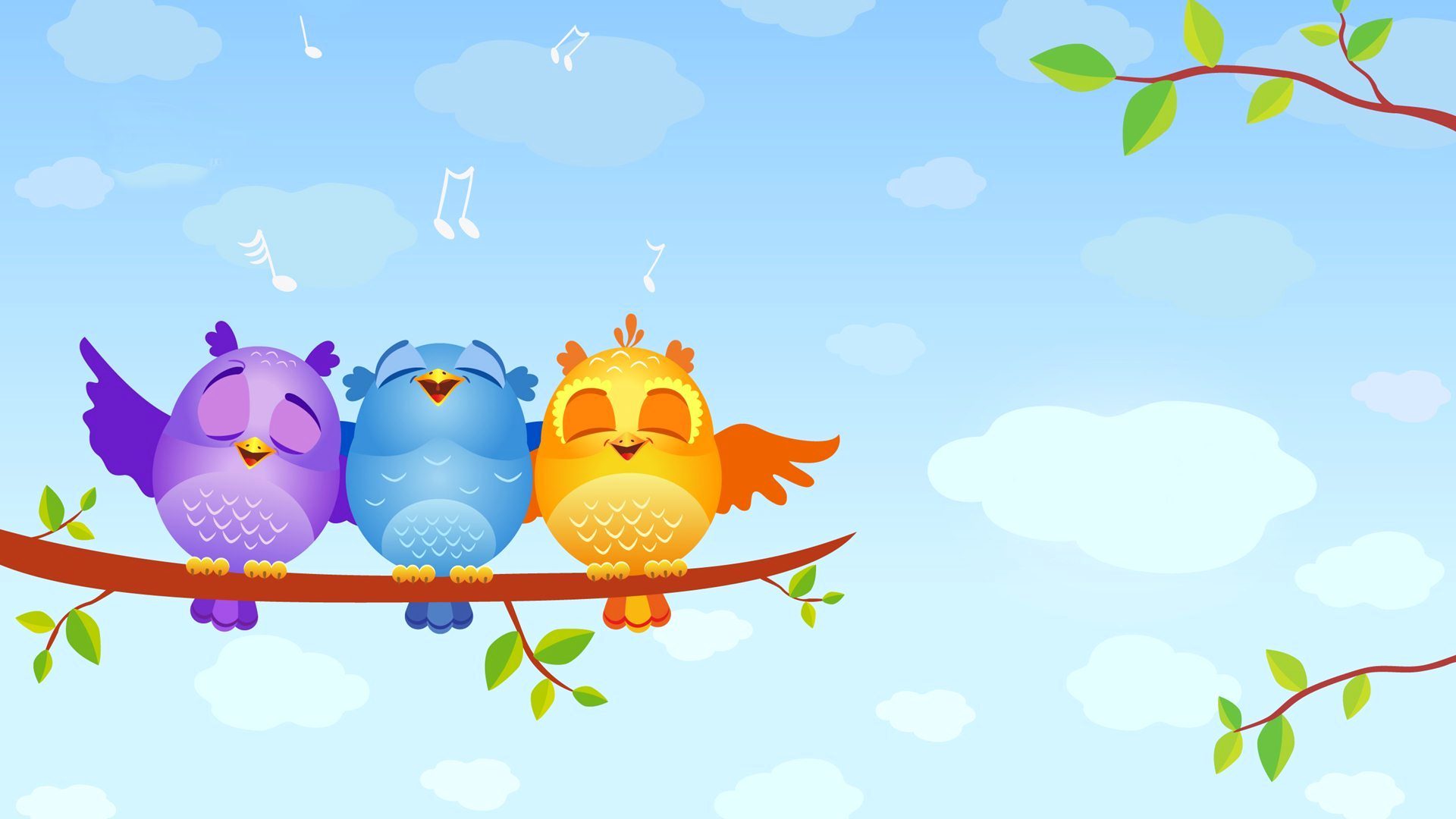 Cute Cartoon Bird Wallpaper
