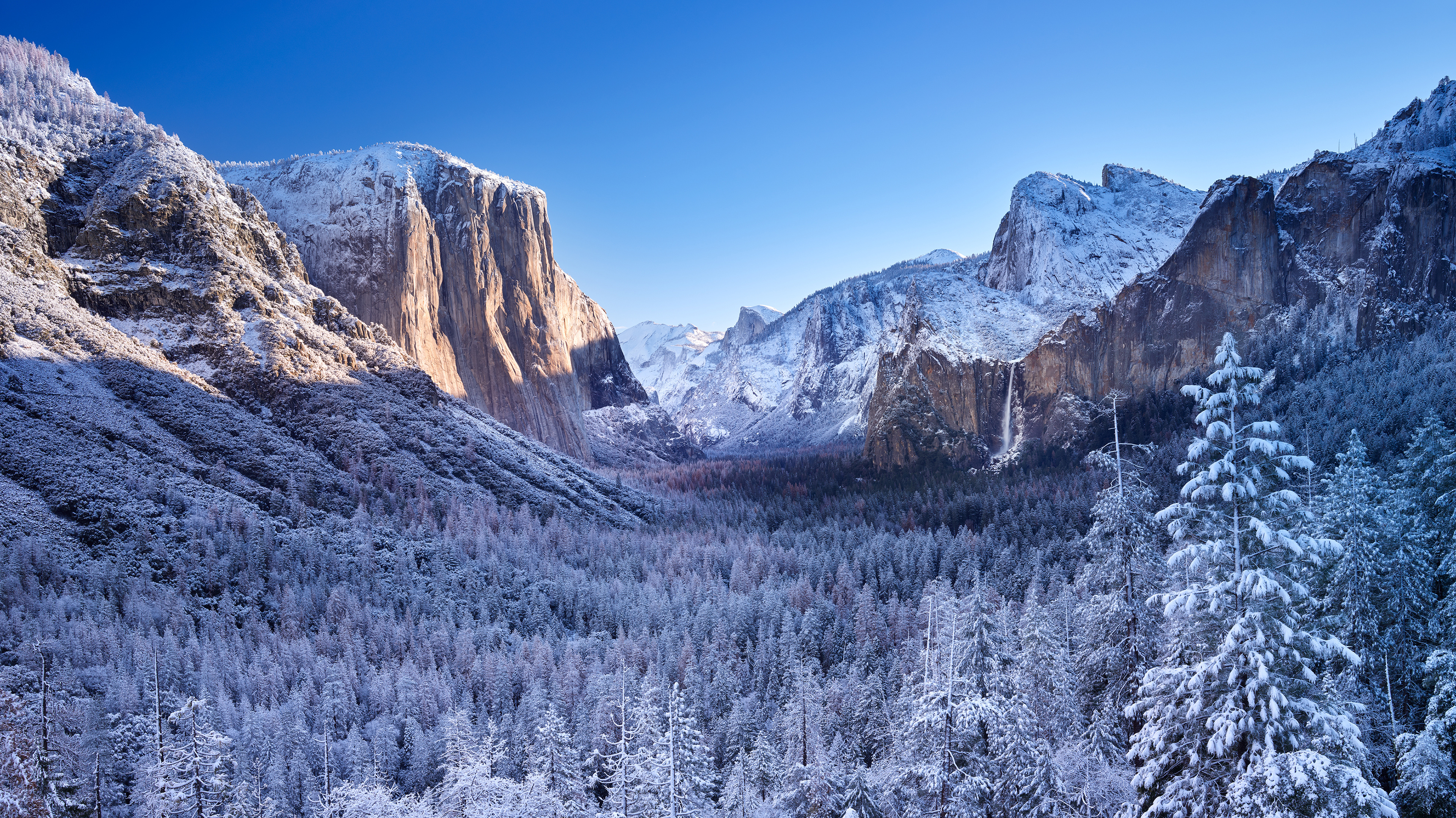 Yosemite National Park Winter Scenery 4K Wallpaper