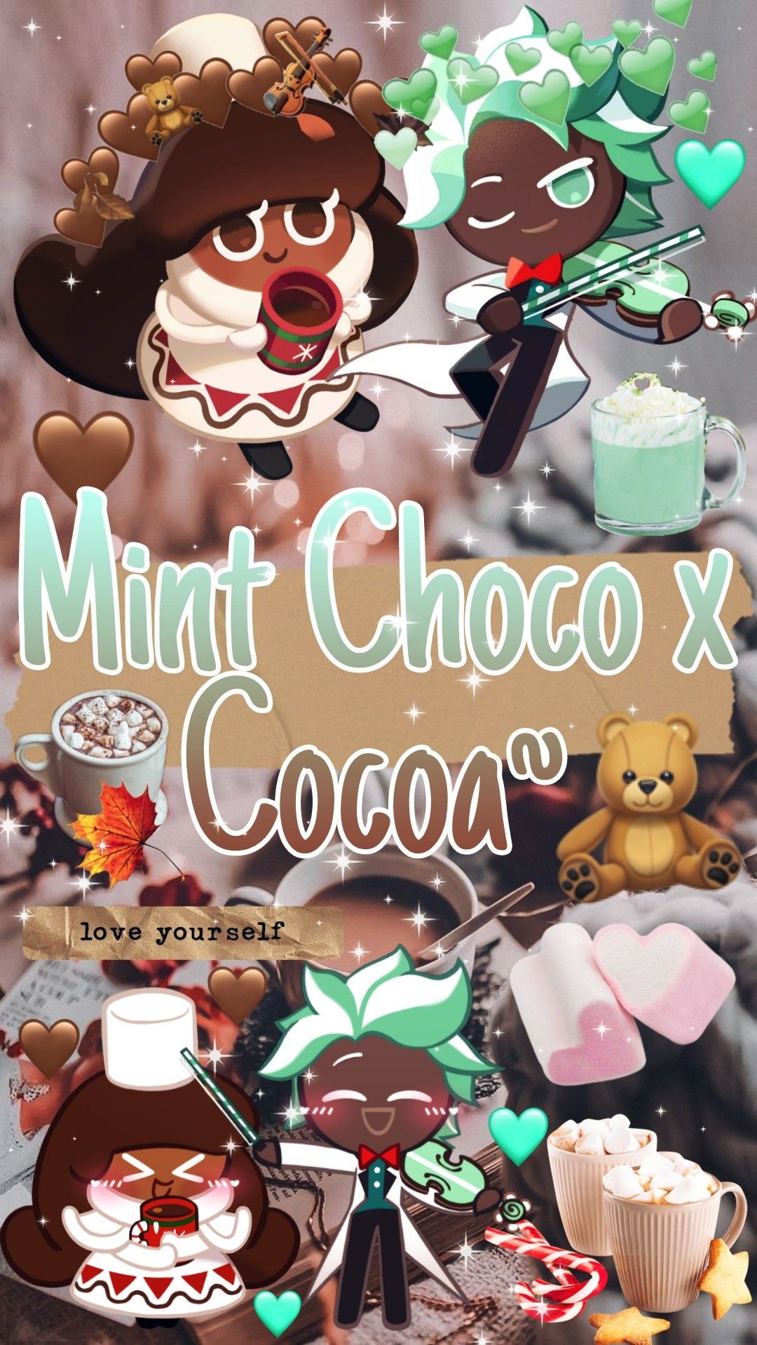 Mint Choco and Cocoa Cookie Wallpaper. Cocoa cookies, Choco, Cookie run