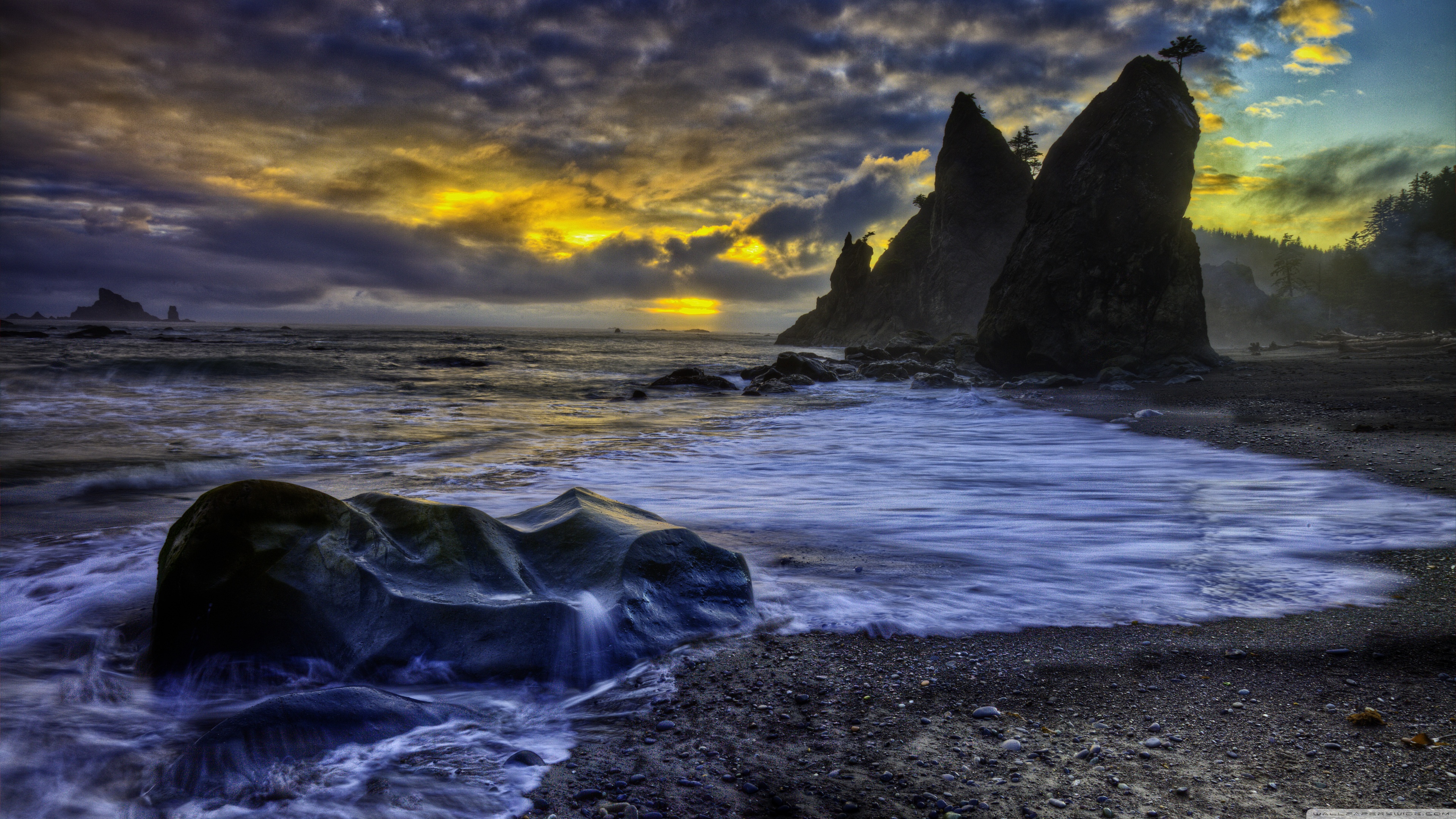 Dark Clouds Over Ocean HDR Ultra HD Desktop Background Wallpaper for 4K UHD TV, Multi Display, Dual Monitor, Tablet