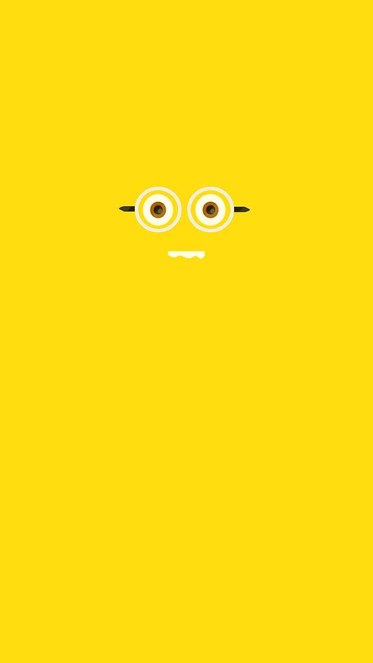Yellow Cartoon Smiley iPhone Full HD Minimal Wallpaper 1080X1920