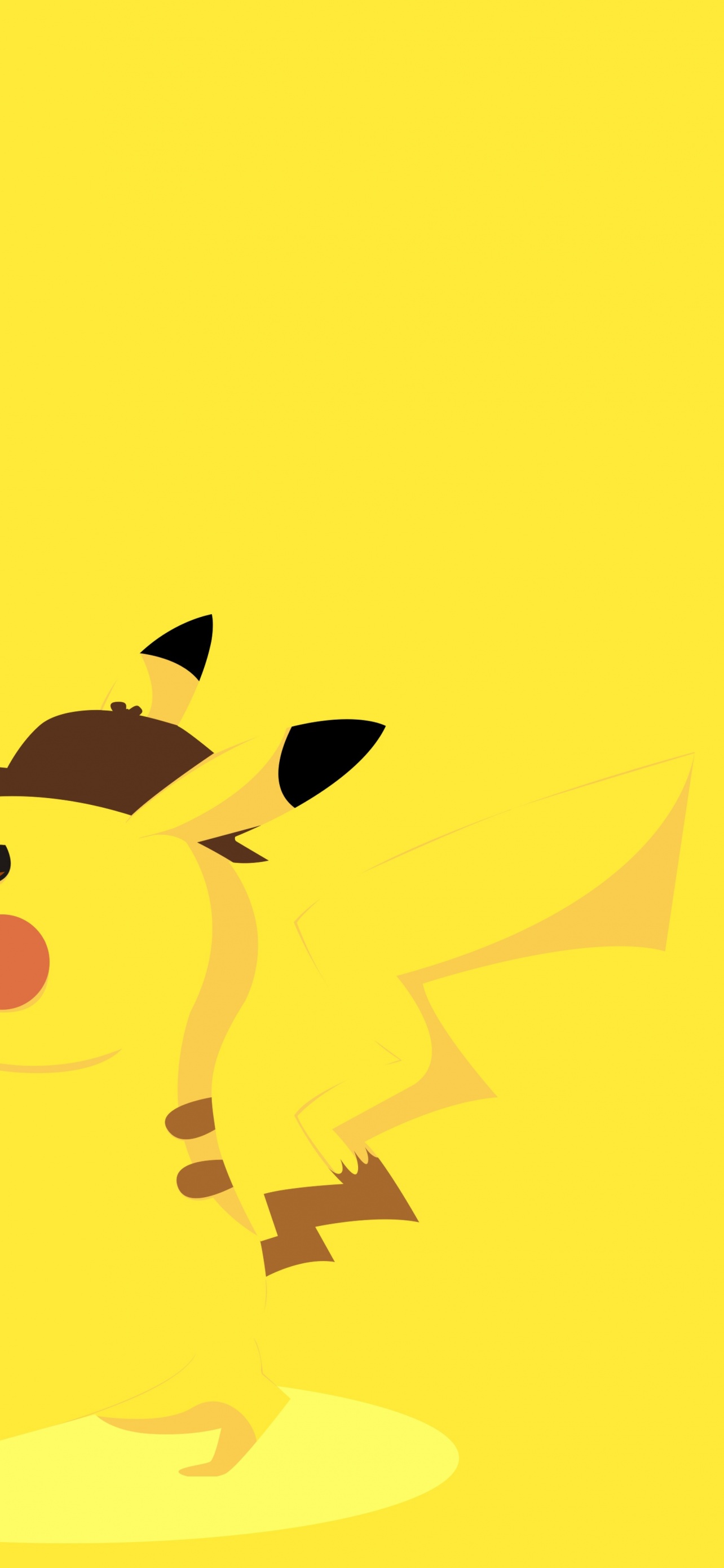 Pikachu Wallpaper 4K, Yellow background, Minimal art, 5K, 8K, Minimal
