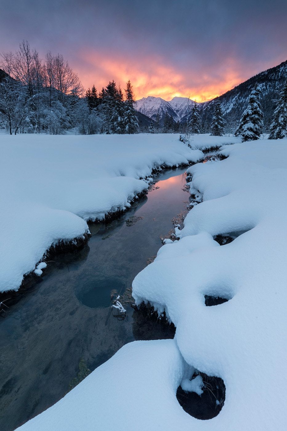 Winter creek - Winter scenery, Winter scenes, Scenery