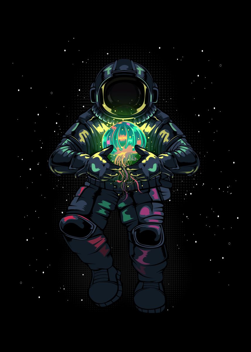 Astronaut Jellyfish Galaxy' Poster